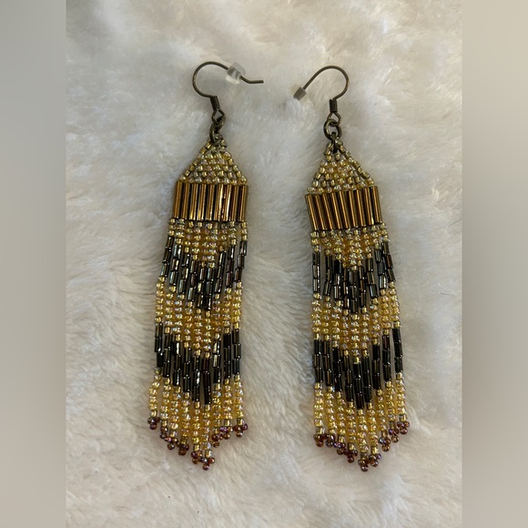 Womens Handmade Beaded Dangle Earrings - Picture 1 of 9